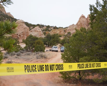 Police line tape at the Capitol Reef national park