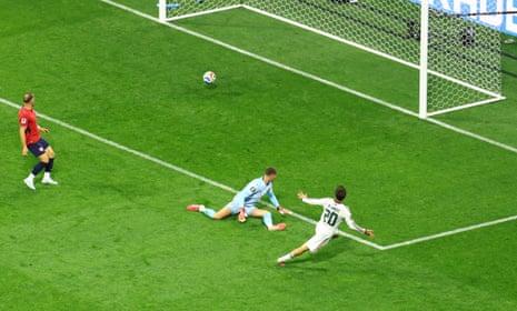 Mexico's Mateo Chavez scores their first goal