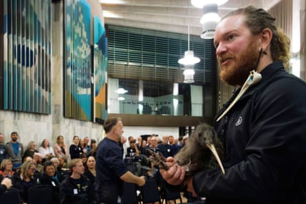 Seven kiwi were brought to parliament – five of which were shown to the crowd.