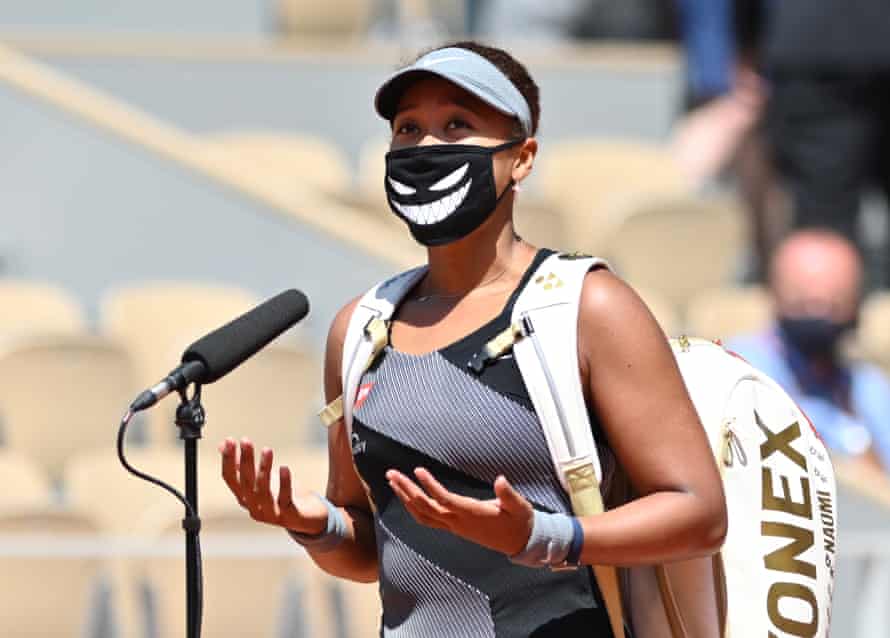Naomi Osaka will not attend this week's press conference. But spoke to reporters on the sidelines after her game.