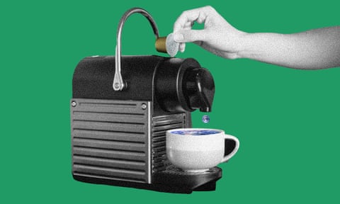 A coffee machine brewing a fresh cup of coffee.