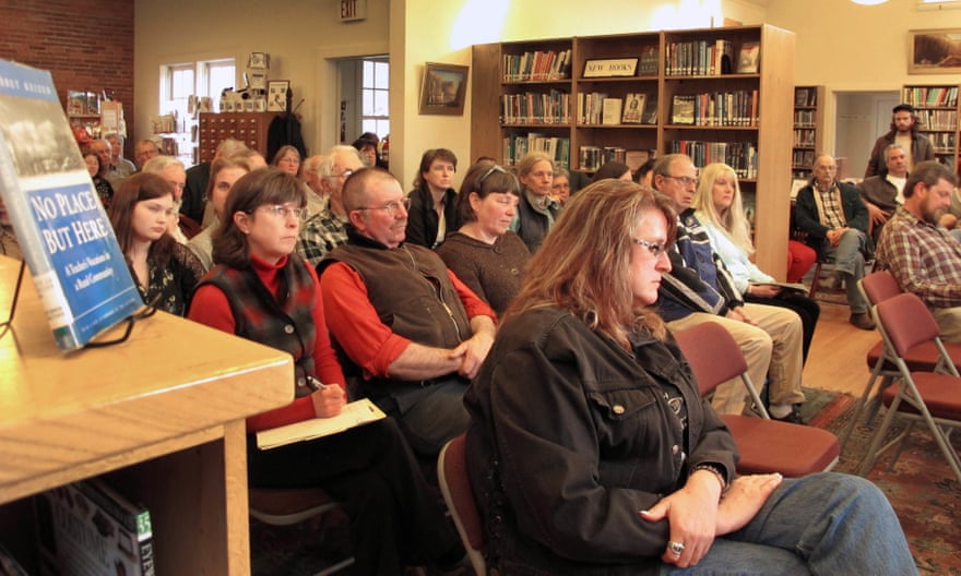 Residents attend a public meeting in Tunbridge, Vermont to discuss the NewVistas development, which many oppose.