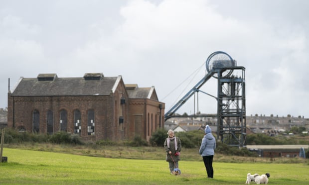 A former pithead close to the site of a proposed new coalmine near the Cumbrian town of Whitehaven. A decision on whether to proceed has been put on hold.