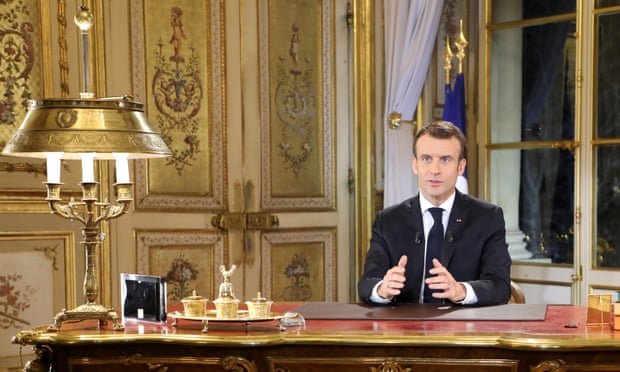 Emmanuel Macron  in the Élysée Palace