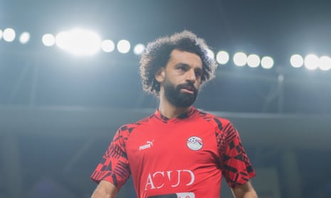 Mohamed Salah ahead of a friendly match between Egypt and Algeria at Hazza bin Zayed Stadium in Abu Dhabi, United Arab Emirates on 16 October 2023.