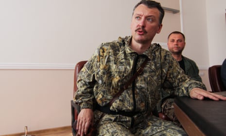 Igor Strelkov during a press conference in Donetsk, Ukraine, in July 2014