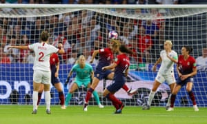Lucy Bronze scored England’s third goal from long range against Norway.