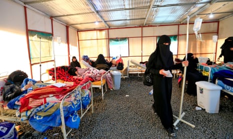 Yemenis at a cholera treatment centre in the capital, Sana’a
