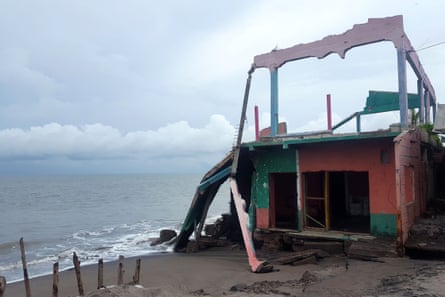 A bar and club destroyed by a tidal surge.