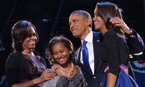 The Obamas on election night in Chicago in 2012