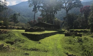 Inca ruins in Peru â€“ called EspÃ­ritu Pampa or Old Vilcabamba â€“ photographed in 2018. Pictured is: The entrance to Espiritu Pampa
