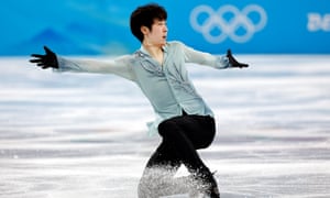 China’s Jin Boyang in the midst of a command performance for the host nation.