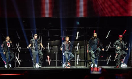Stepping up … Backstreet Boys at O2 Arena, London.