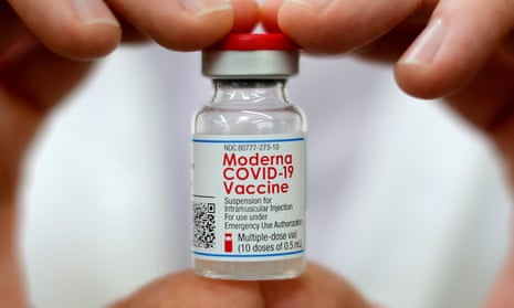Vial of the US manufactured Moderna Covid-19 vaccine