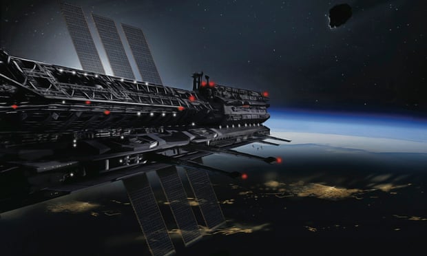 An artist’s impression of an Asgardia shield, protecting the Earth from man-made and natural threats ranging from asteroids to space junk.