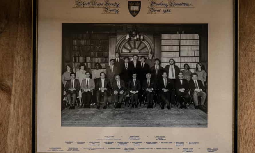A 1980s photo showing Robinson, front left, Sherlock, front middle, and Boris Johnson, back right.