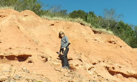 Professor Emily Rayfield, palaeontologist from the University of Bristol on a rare fieldwork to the Triassic of Rio Grande do Sul in Brazil.