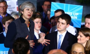 British Prime Minister Theresa May Campaigns in Bristolepa05940988 British Prime Minister Theresa May (L) delivers a speech on the campaign trail at the Hungerford Community and Social Club in Brislington, Bristol, Britain, 02 May 2017. Voters go to the polls in Britain on 08 June 2017 to elect a new government. EPA/GEOFF CADDICK