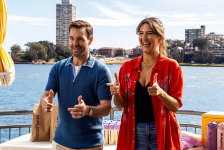 Will Forte and Vicki D’Arcy Carden in Sunny Nights on ITV1.