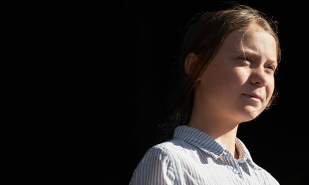 Greta Thunberg at a climate rally in Montreal on 27 September.