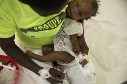 A baby sick with cholera receives treatment at a clinic run by Médecins Sans Frontières in Port-au-Prince in November.