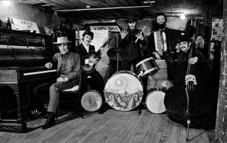 The Band at Woodstock, 1968 (from left): Richard Manuel, Robbie Robertson, Levon Helm, Garth Hudson and Rick Danko.