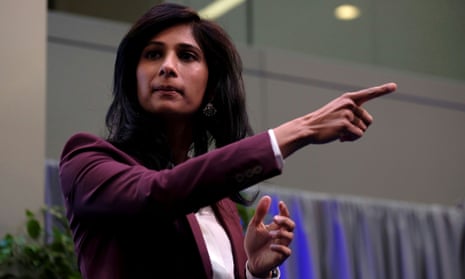 A photo of the International Monetary Fund official Gita Gopinath at the annual meetings of the IMF and World Bank in Washington in 2019.