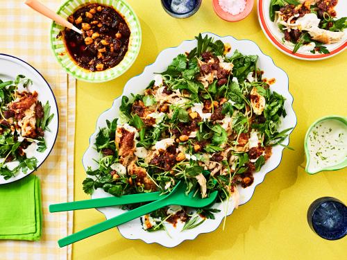Vadouvan coronation chicken salad with lime yoghurt