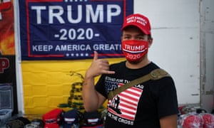 Supporters of US president Donald Trump camp outside the BOK Center in Tulsa