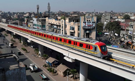 A newly built Orange Line Metro Train Lahore