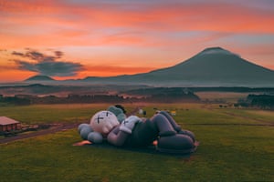 Kaws: Holiday, an installation in Fujinomiya, Japan in July 2018.