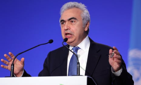 Fatih Birol addressing the conference on 4 November. 