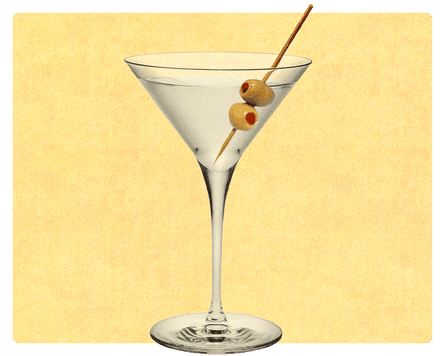 Nude Glass, Vintage Set of 2 Martini Glasses