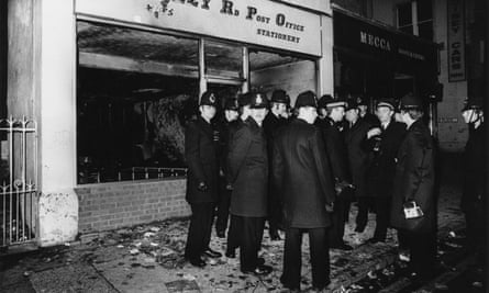 Police in St Paul’s during the 1980 riot
