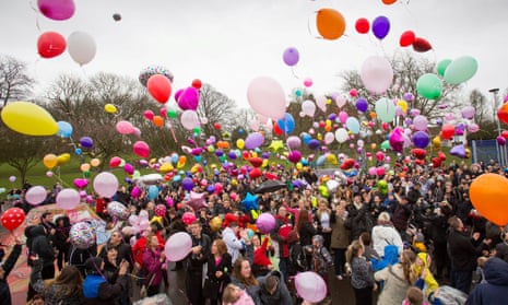 Becky Watts balloon memorial event held in St George park Bristol ...