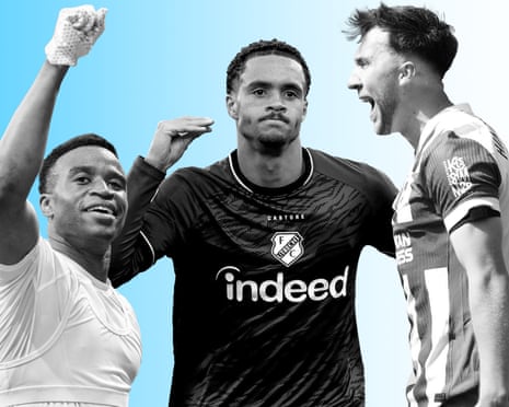(Left to right): Youssoufa Moukoko, Adrian Blake and Jack Hinshelwood.