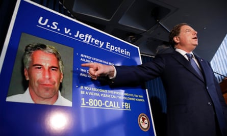 Geoffrey Berman, then the US attorney for the southern district of New York, at a news conference announcing the arrest of Epstein in July 2019.