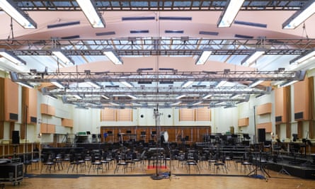 The studios set up for the BBC Symphony Orchestra