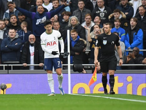 Son Heung-Min throws his mask away in frustration.