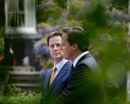 Nick Clegg and David Cameron in the Downing Street garden