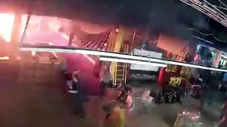 Siberian mall fire: CCTV shows fire erupting – video