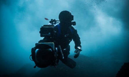 Doug Anderson filming in the seas round Britain.