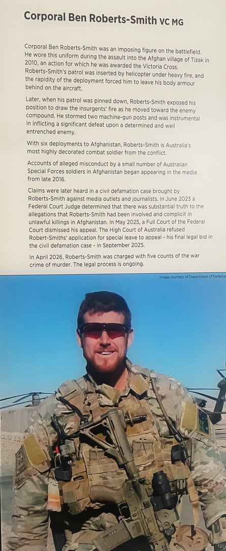 The updated Ben Roberts-Smith panel at the Australian War Memorial.