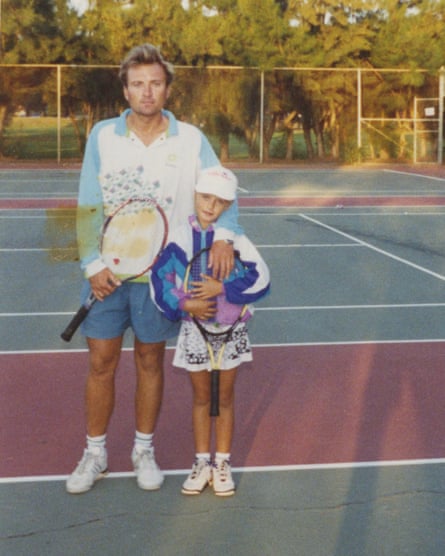 Maria Sharapova with her father Yuri in their first few days in Bradenton, Florida.