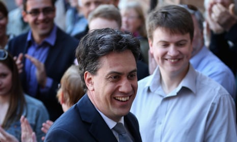 Labour Party leader Ed Miliband arrives at Pensby High School during his campaign tour in Wirral, Merseyside.