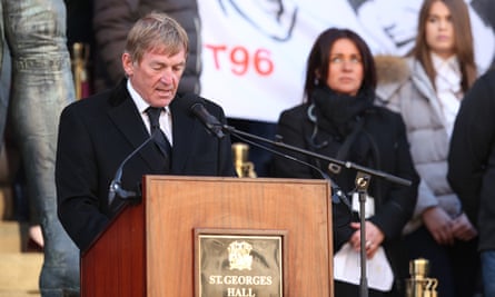 Kenny Dalglish speaking at the Hillsborough memorial vigil in 2016.