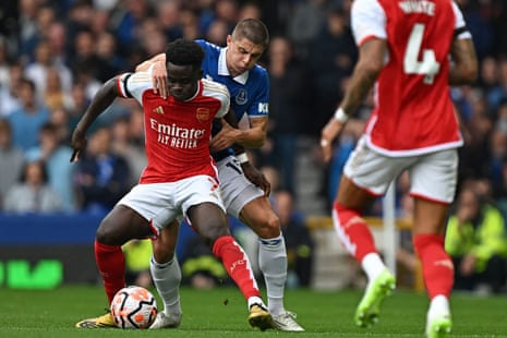 Mykolenko’s challenge is late on Saka.
