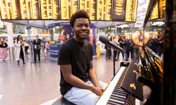 On track … Fred, a gap-year student from the Caribbean, who plays Labrinth’s Beneath Your Beautiful.