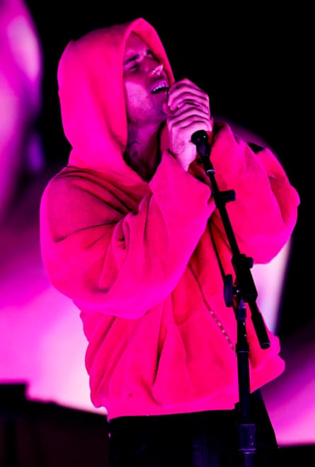 Justin Bieber performs performs at the Coachella Stage during the 2026 Coachella Valley Music and Arts Festival at Empire Polo Club on April 11, 2026 in Indio, California. (Photo by Kevin Mazur/Getty Images for Coachella)