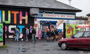The Derry Girls at Dennis’s Wee Shop.